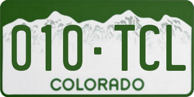 CO license plate 010TCL