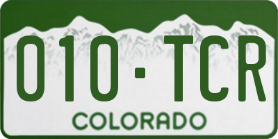 CO license plate 010TCR