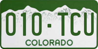 CO license plate 010TCU