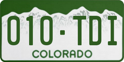 CO license plate 010TDI