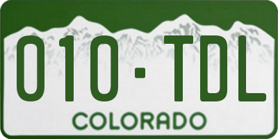 CO license plate 010TDL