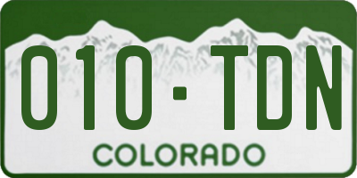 CO license plate 010TDN