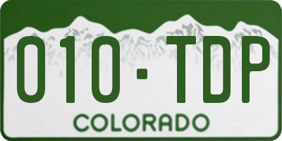 CO license plate 010TDP