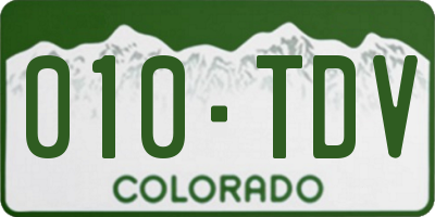 CO license plate 010TDV
