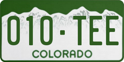 CO license plate 010TEE