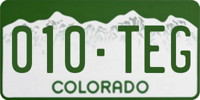 CO license plate 010TEG