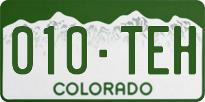 CO license plate 010TEH
