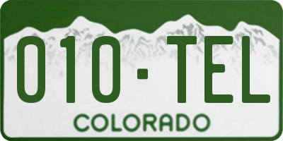 CO license plate 010TEL