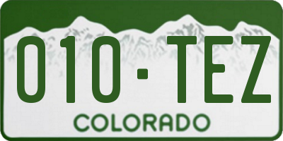 CO license plate 010TEZ