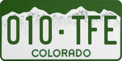 CO license plate 010TFE