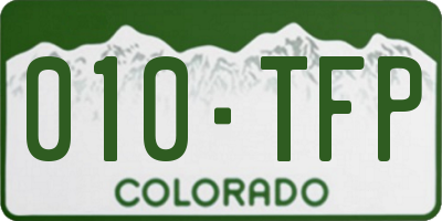 CO license plate 010TFP