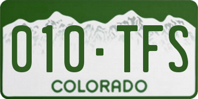 CO license plate 010TFS