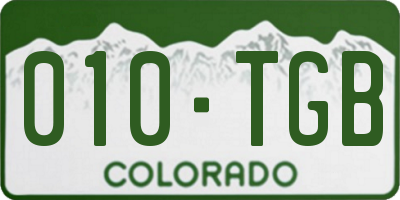 CO license plate 010TGB