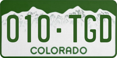 CO license plate 010TGD