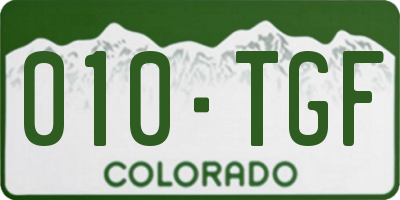 CO license plate 010TGF