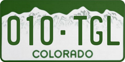 CO license plate 010TGL