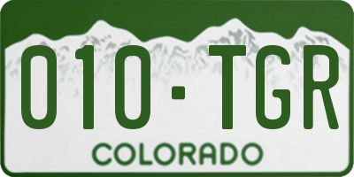CO license plate 010TGR