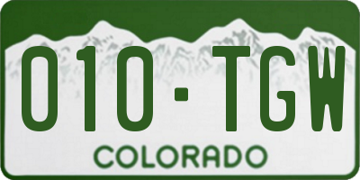 CO license plate 010TGW