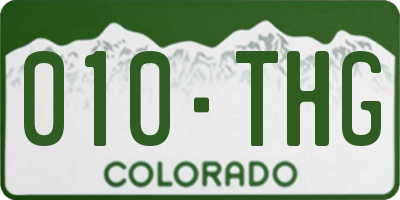 CO license plate 010THG