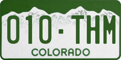 CO license plate 010THM