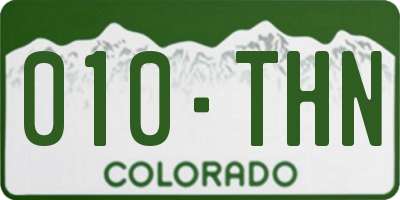 CO license plate 010THN