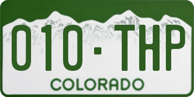 CO license plate 010THP