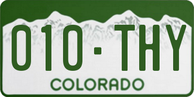 CO license plate 010THY
