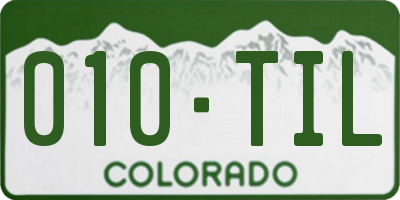 CO license plate 010TIL