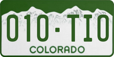 CO license plate 010TIO
