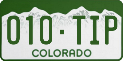 CO license plate 010TIP