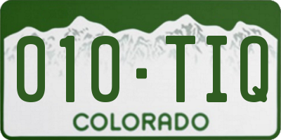 CO license plate 010TIQ
