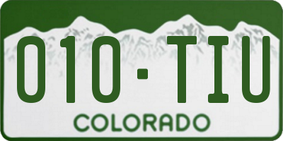 CO license plate 010TIU