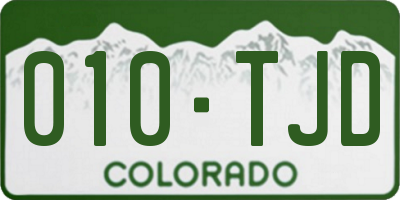 CO license plate 010TJD