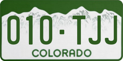 CO license plate 010TJJ