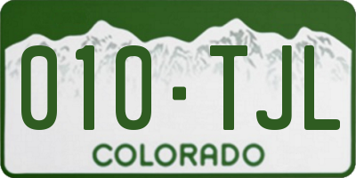 CO license plate 010TJL