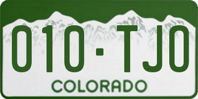 CO license plate 010TJO