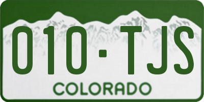 CO license plate 010TJS