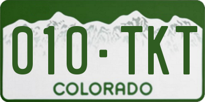 CO license plate 010TKT