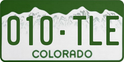 CO license plate 010TLE
