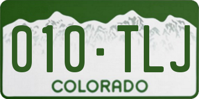 CO license plate 010TLJ