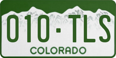 CO license plate 010TLS