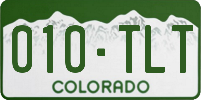 CO license plate 010TLT