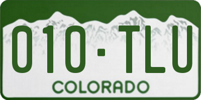 CO license plate 010TLU