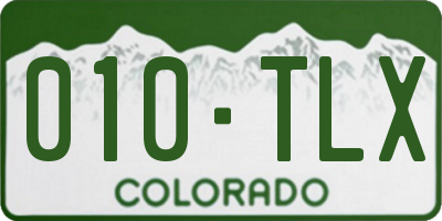 CO license plate 010TLX