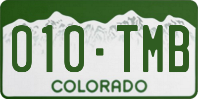 CO license plate 010TMB