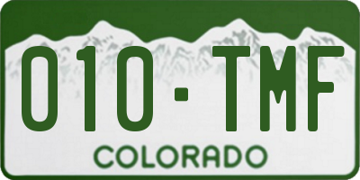 CO license plate 010TMF
