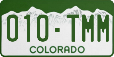 CO license plate 010TMM