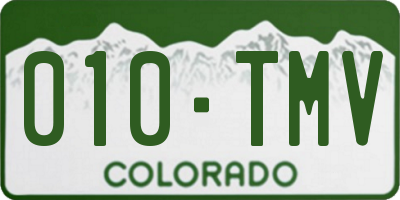 CO license plate 010TMV