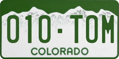 CO license plate 010TOM