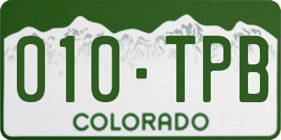 CO license plate 010TPB